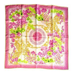 Vintage Versace Silk Scarf – Orchid Medusa Print